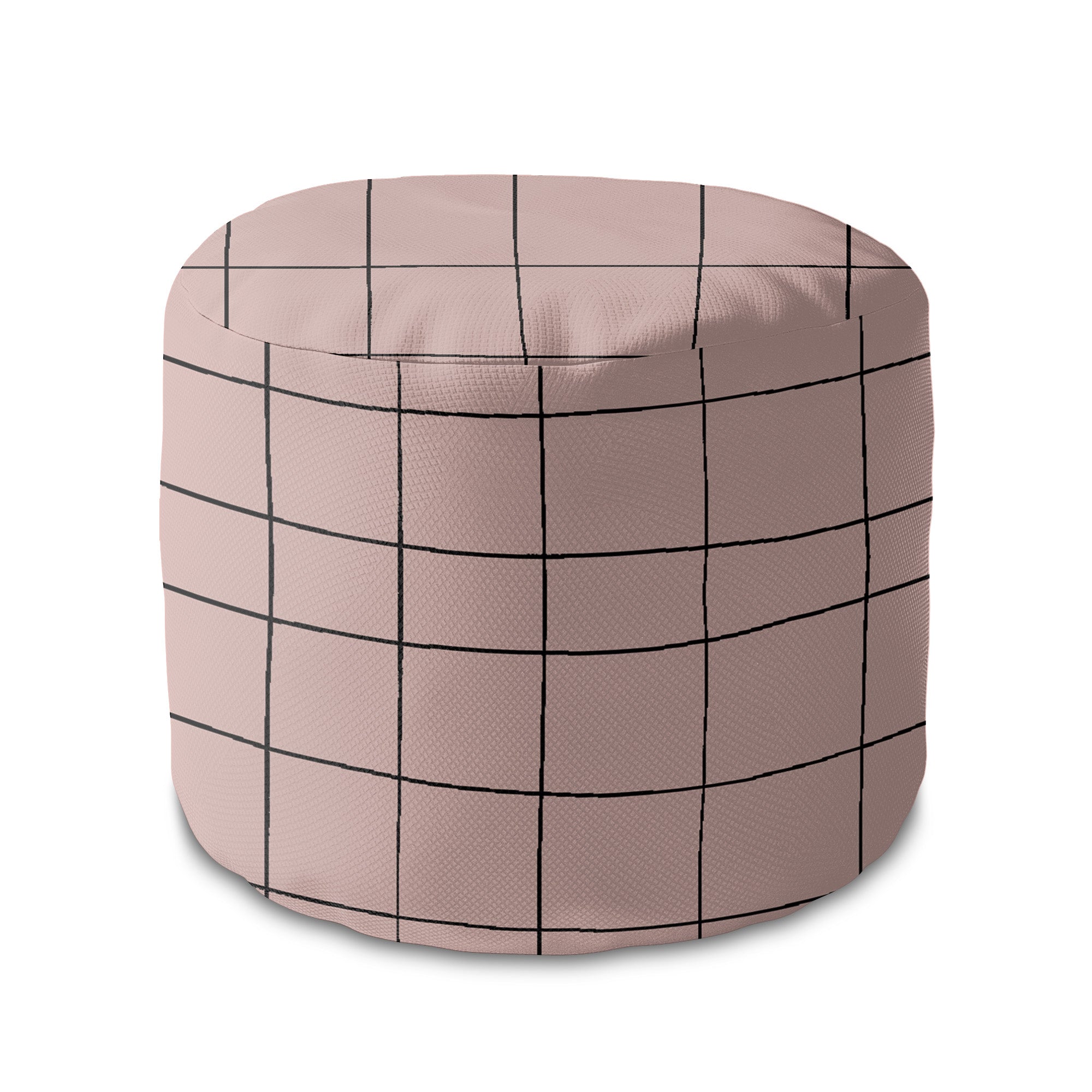 Runder Hocker Fußstütze Distorted Pink