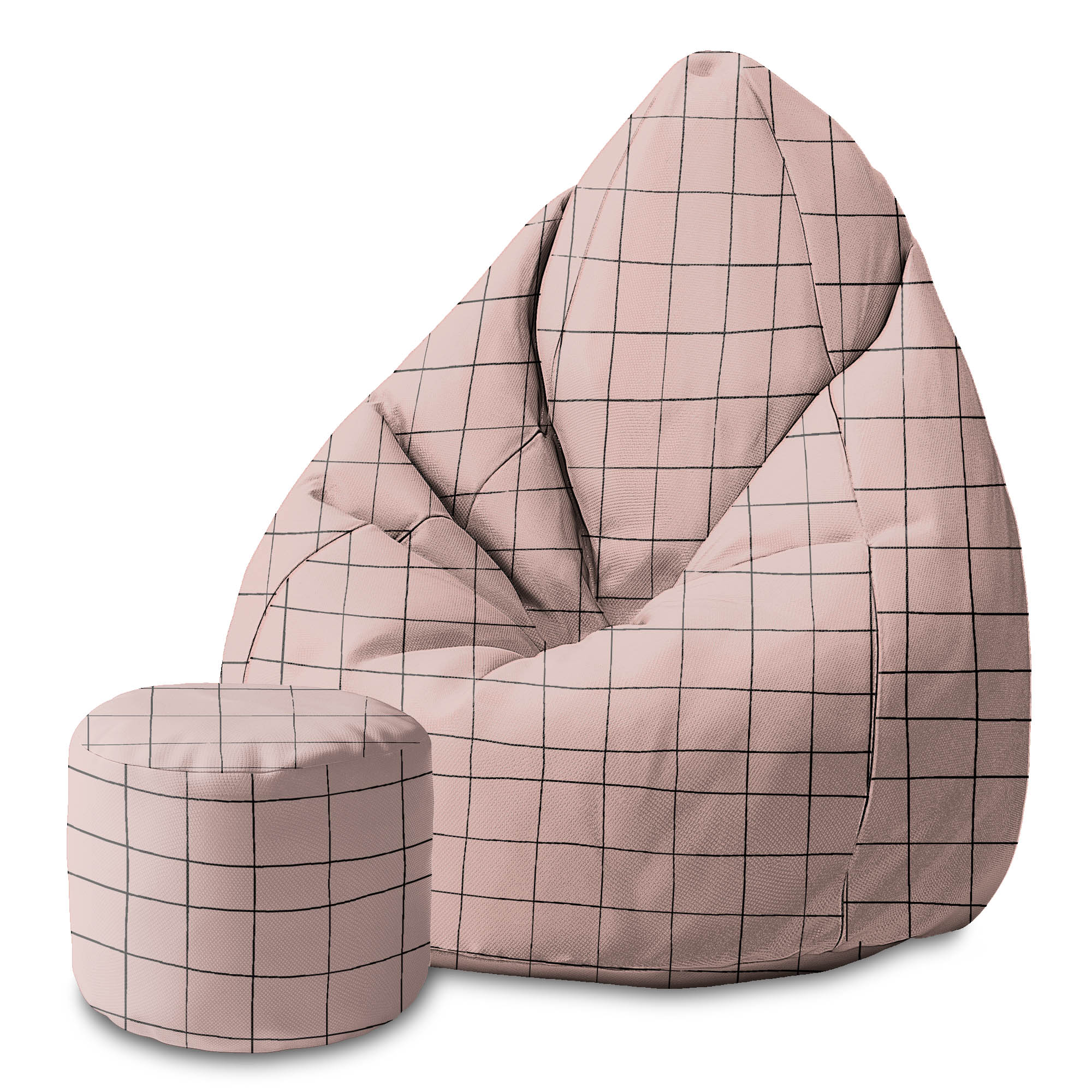 Runder Hocker Fußstütze Distorted Pink