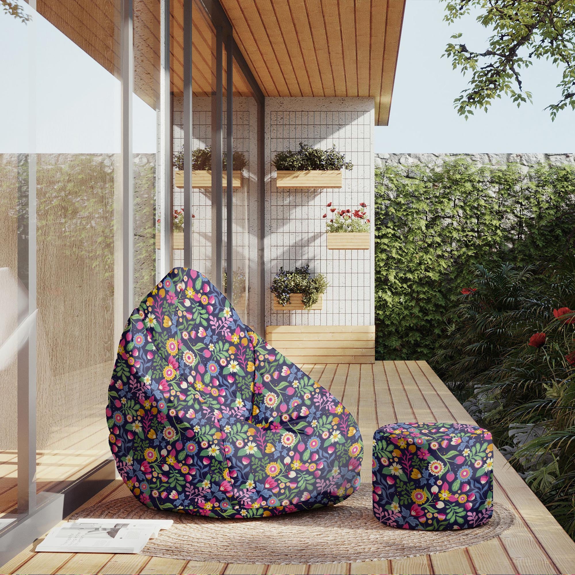 Runder Hocker Fußstütze Exotic Floral