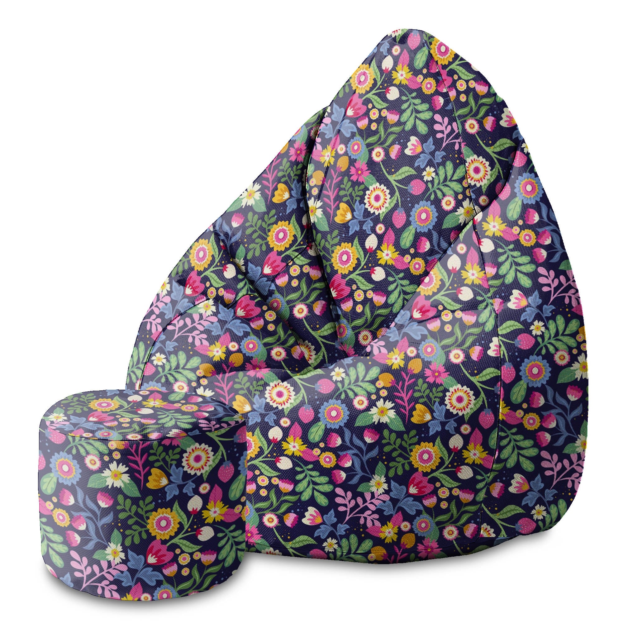 Runder Hocker Fußstütze Exotic Floral-Panama