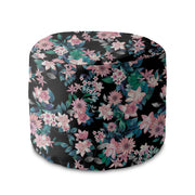 Runder Hocker Fußstütze Dark Botanical Pink