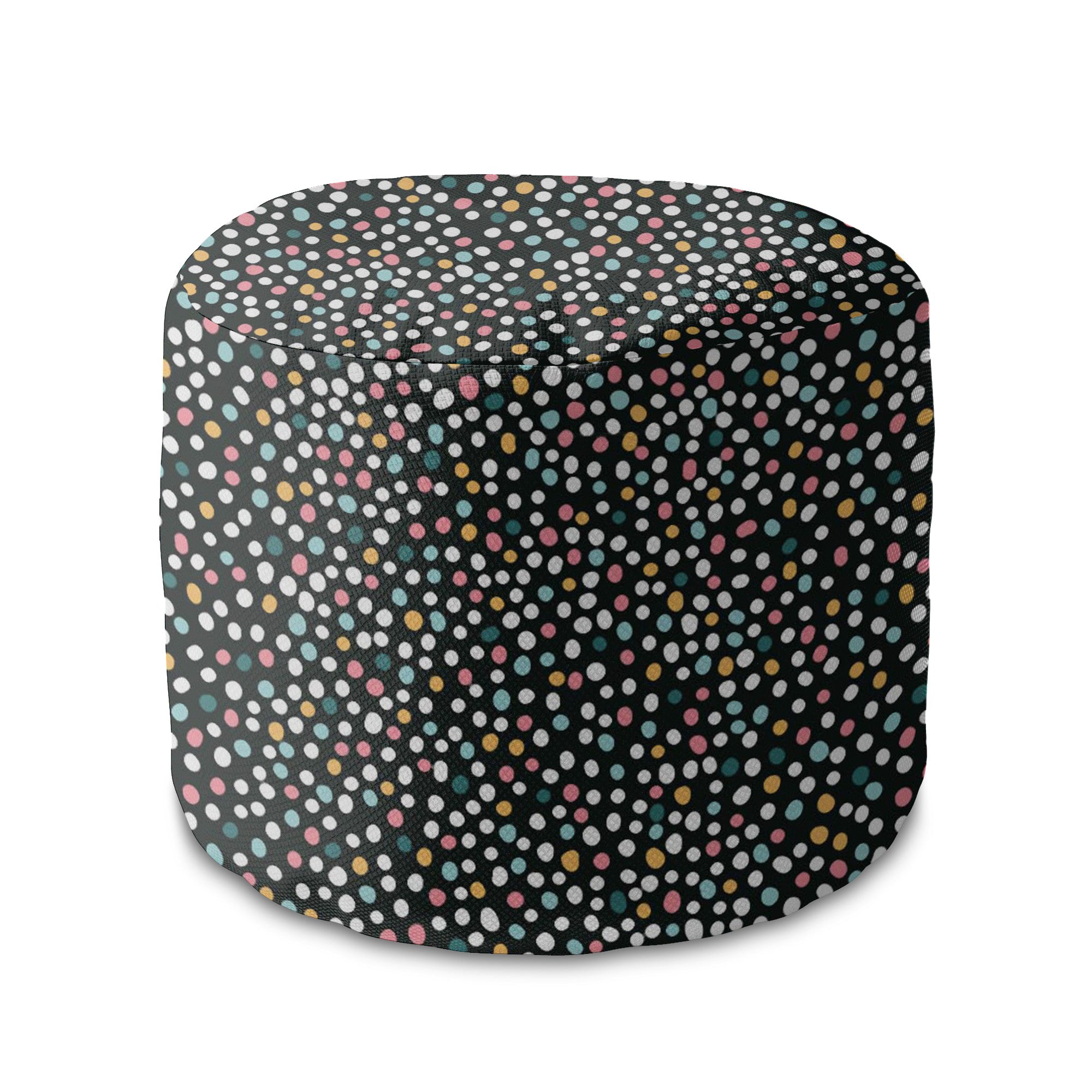 Runder Hocker Fußstütze Mehrfarbige Polka Dots