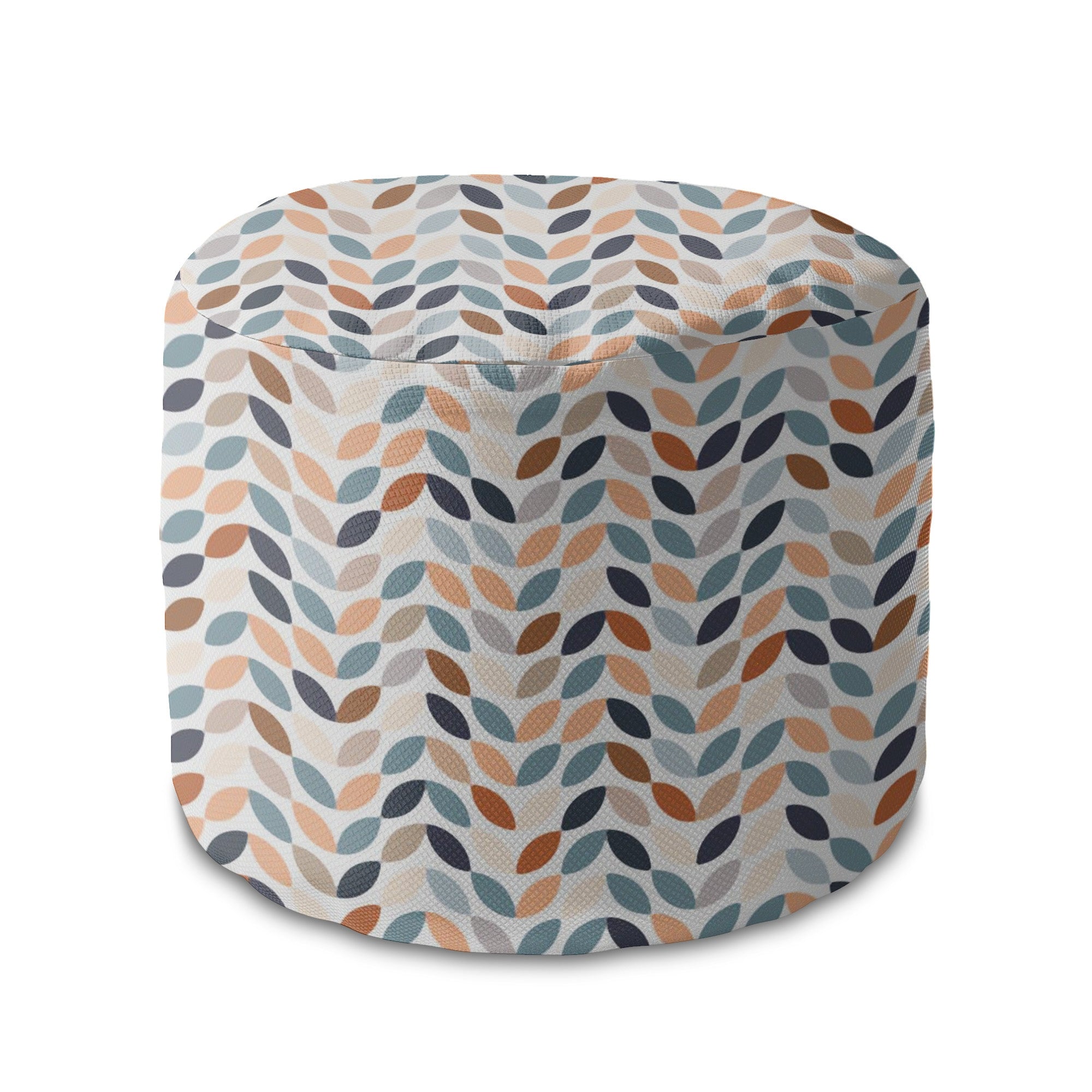 Runder Hocker Fußhocker White Leafs