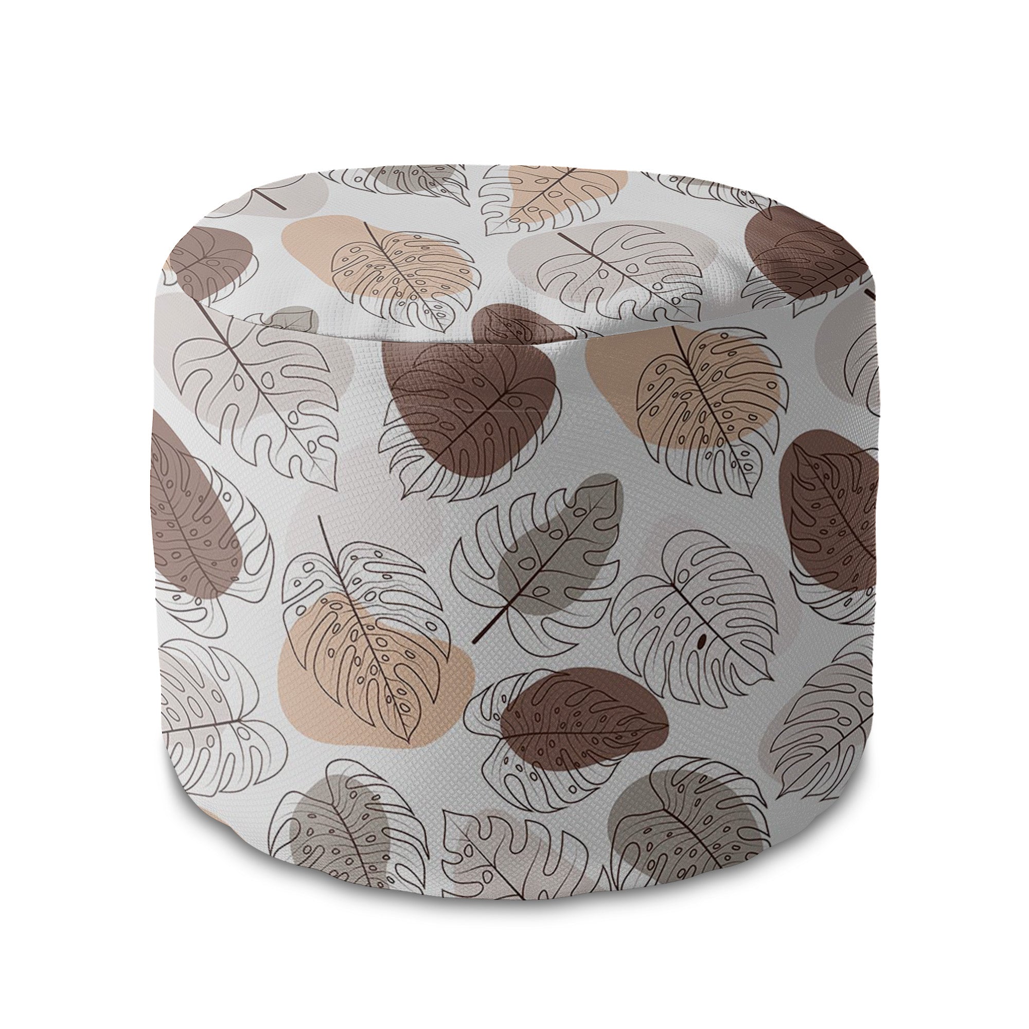 Runder Hocker Fußhocker Monstera Lineart-Oxford