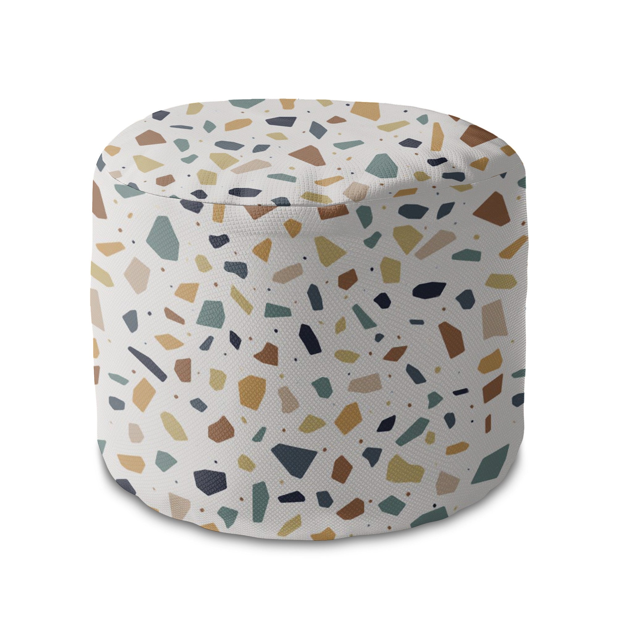Runder Hocker Fußhocker Vintage Terrazzo