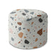 Runder Hocker Fußhocker Ecru Terrazzo-Oxford