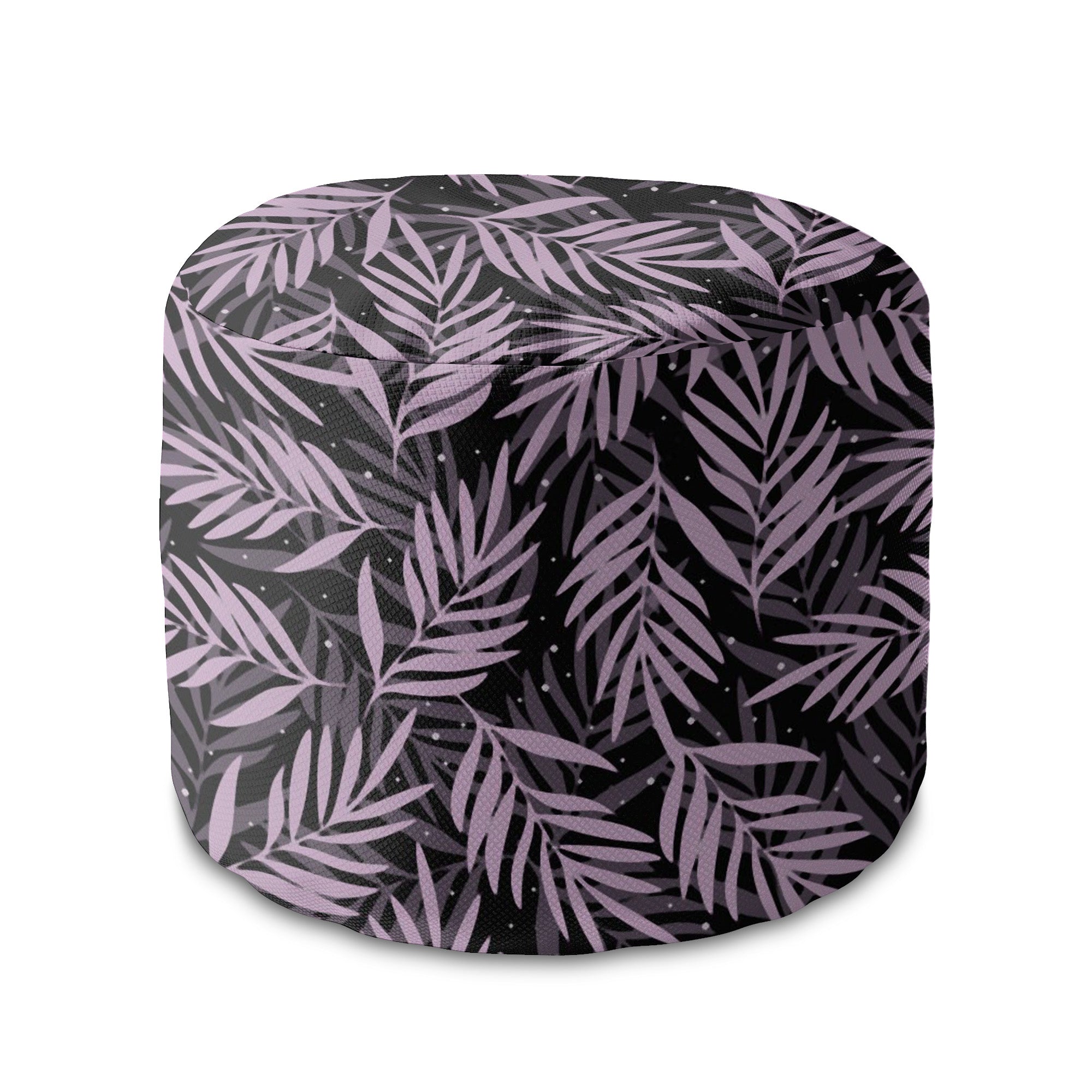 Runder Hocker Fußhocker Palm Leaves in the Night