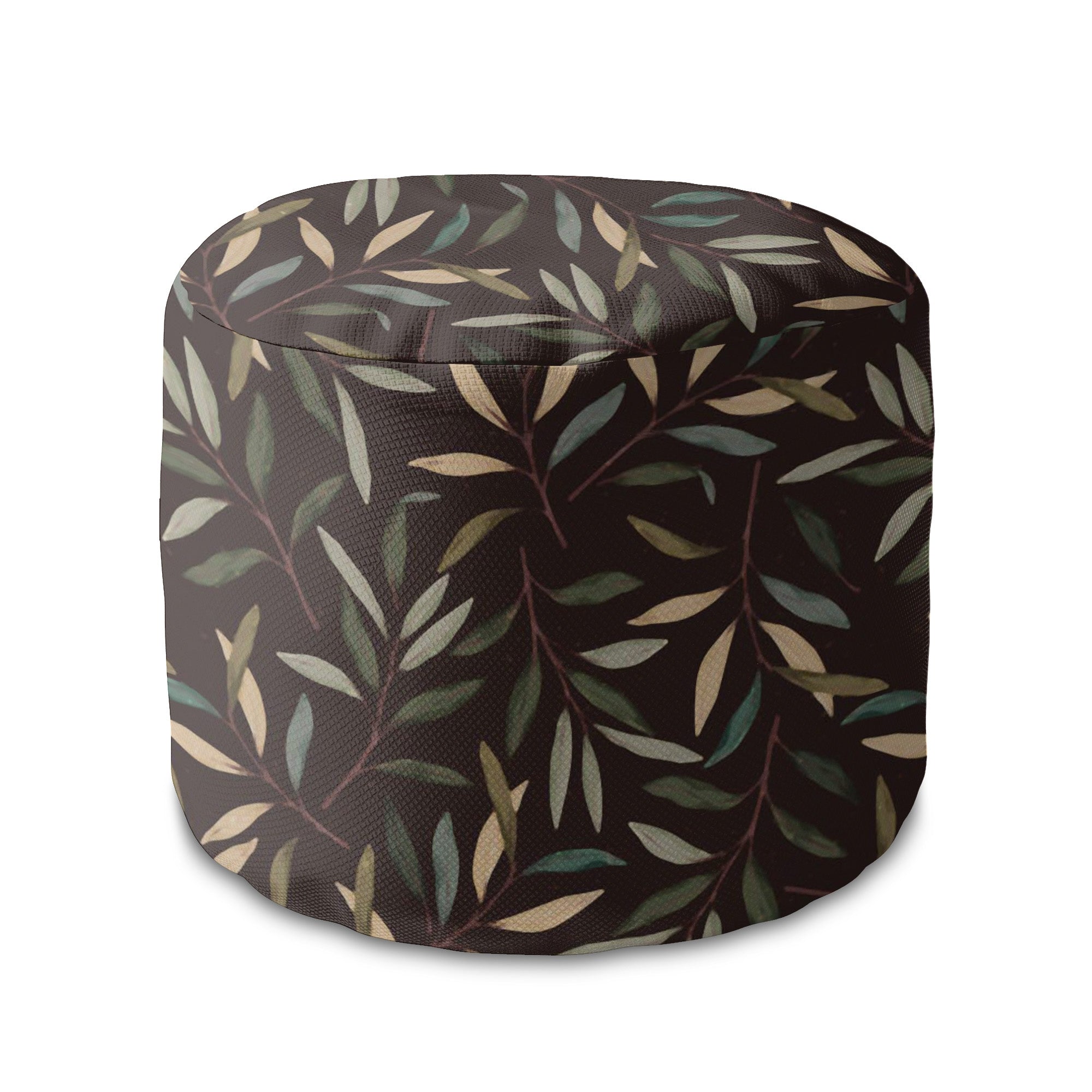 Runder Hocker Fußhocker Retro Leaves