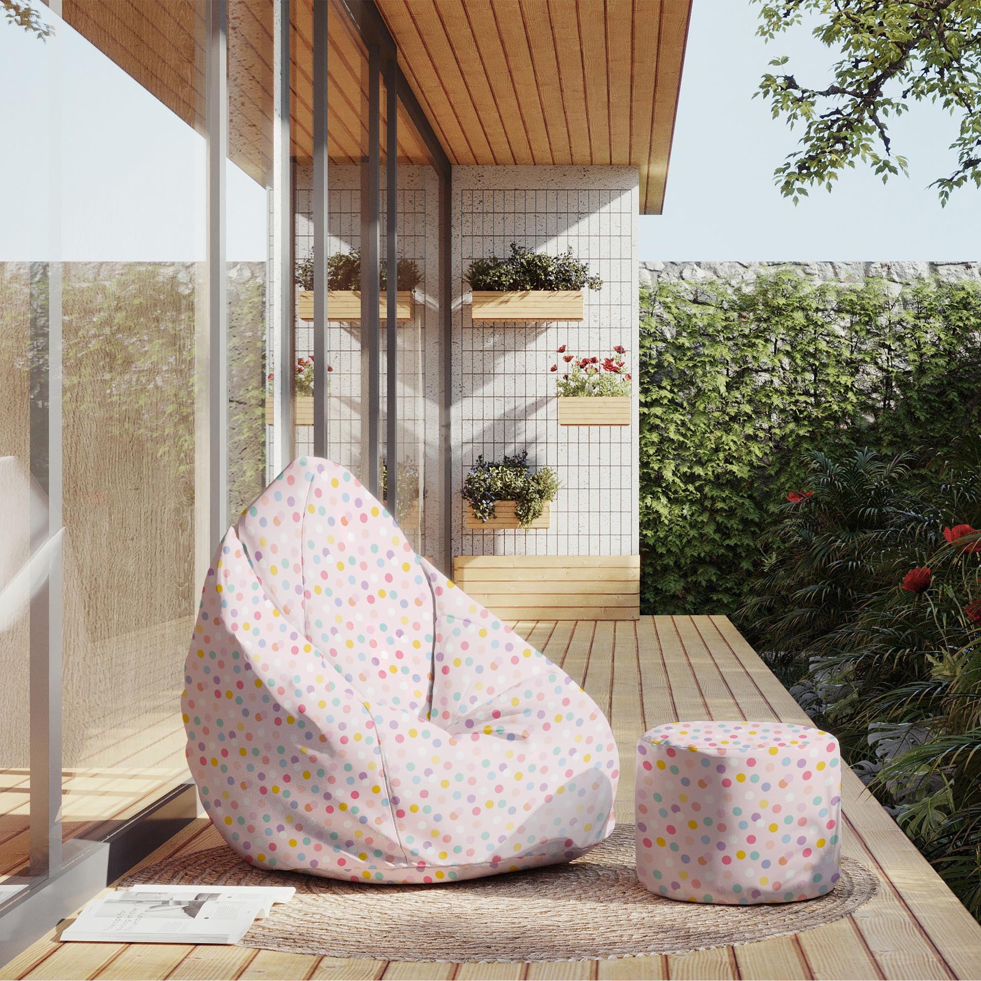 Runder Hocker Fußhocker Pastel Confetti Dots