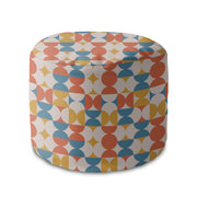 Runder Hocker Fußstütze Geometrisches Retro-Oxford