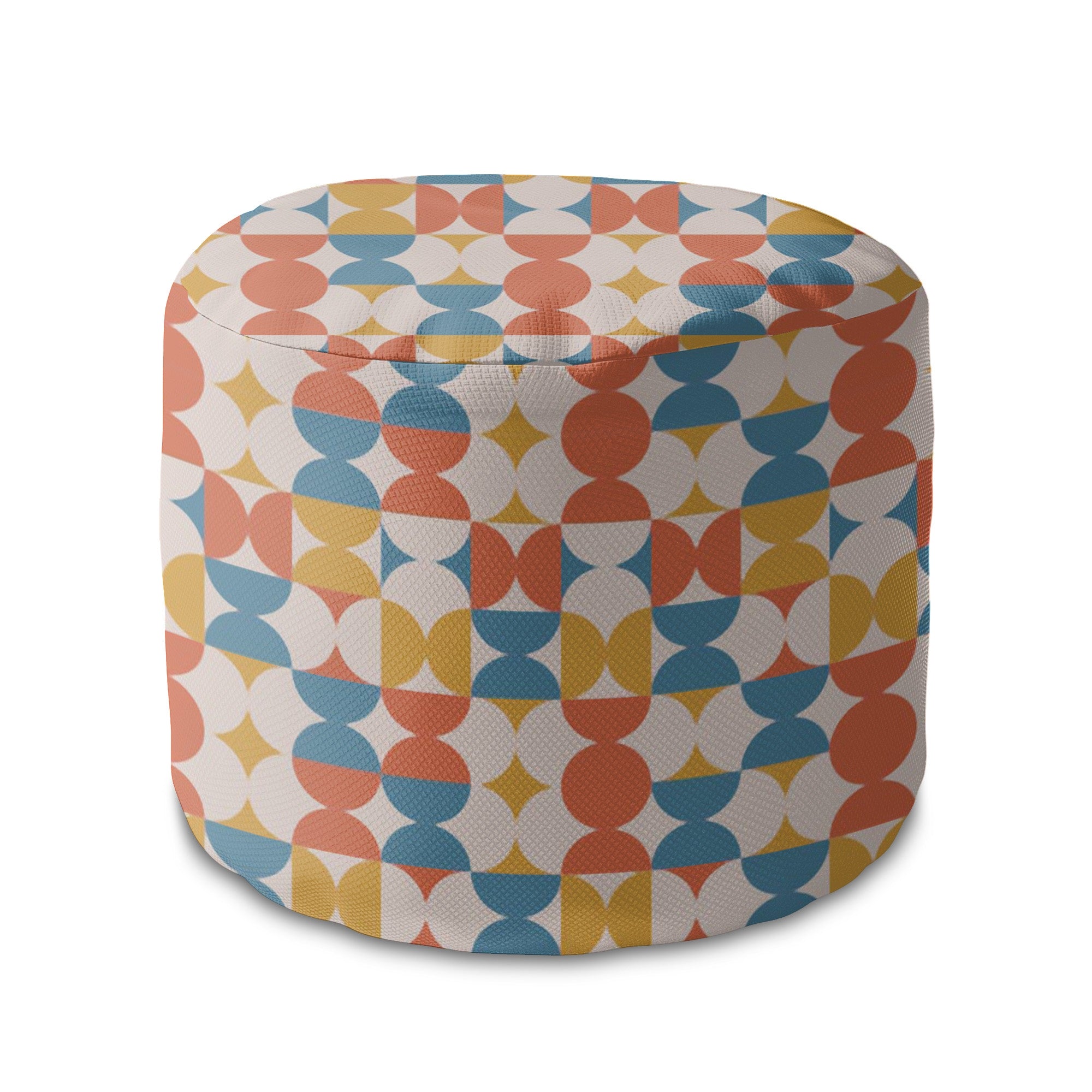 Runder Hocker Fußstütze Geometrisches Retro
