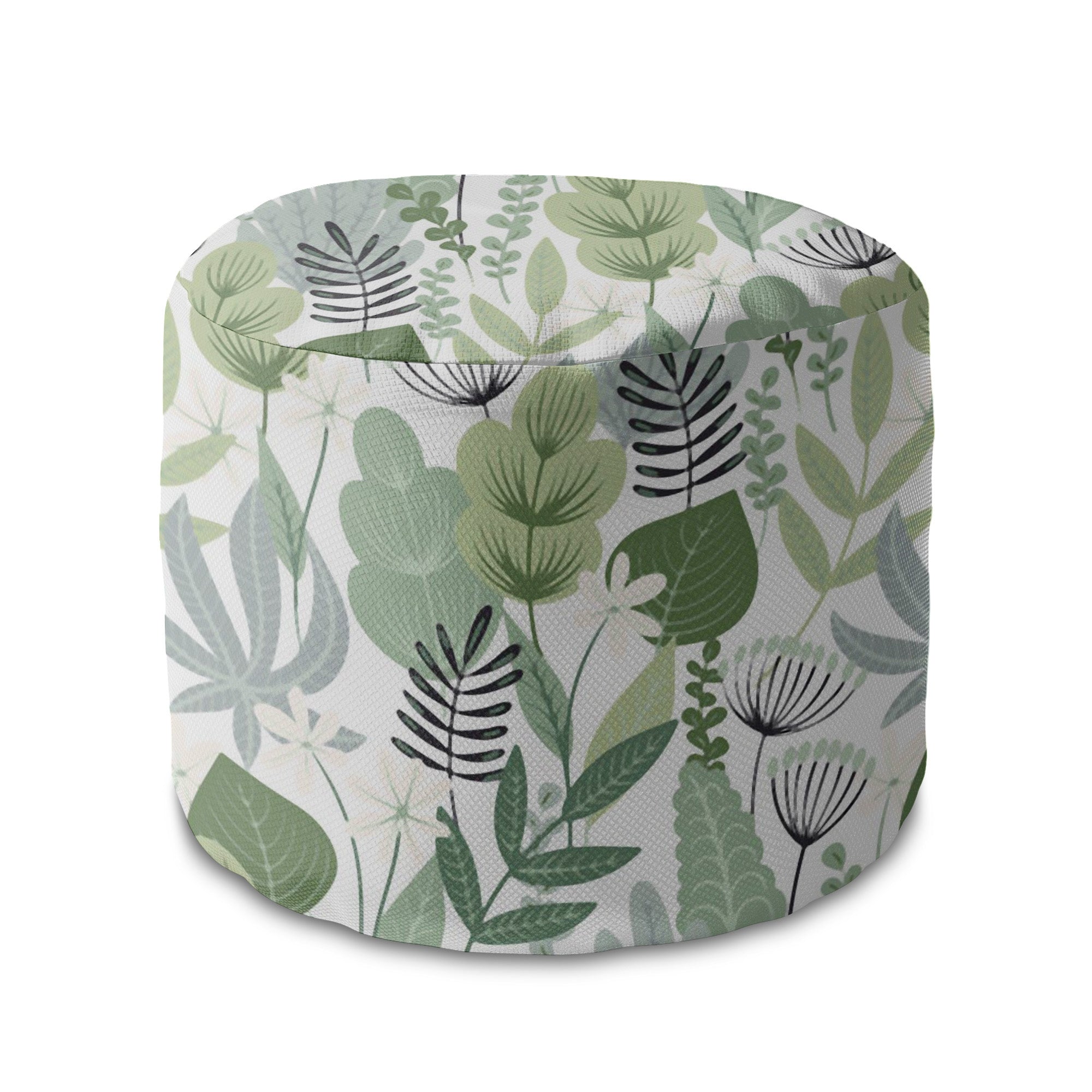 Runder Hocker Fußstütze Blumen und Gras
