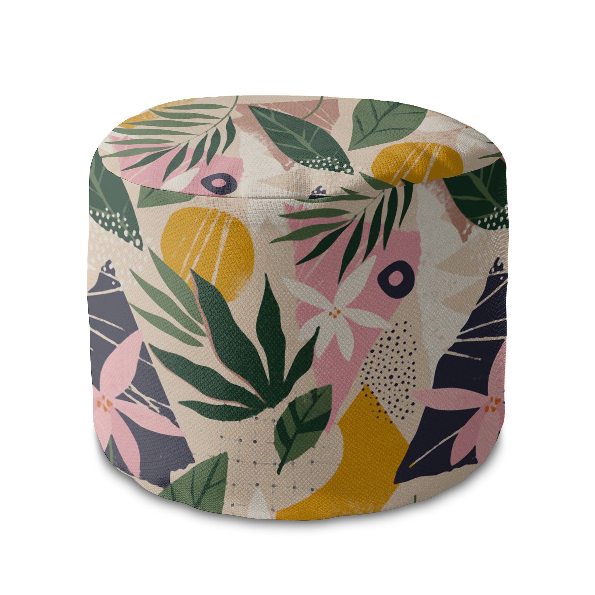 Runder Hocker Fußstütze Collage Floral