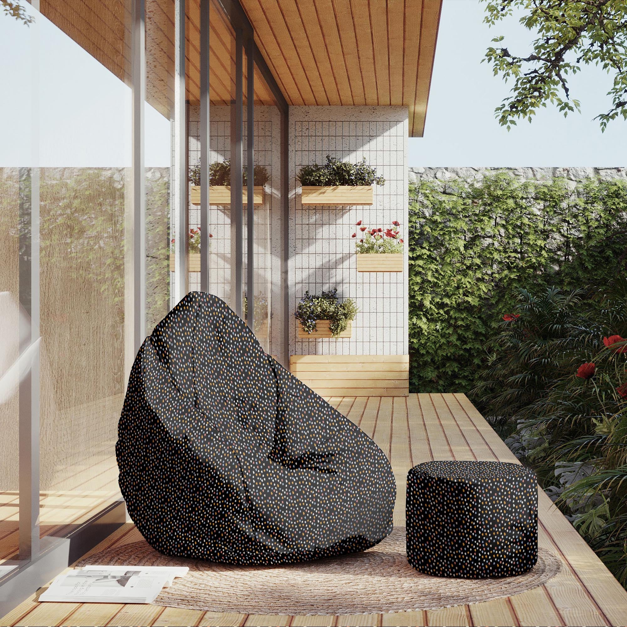 Runder Hocker Fußstütze Abstraktes Design