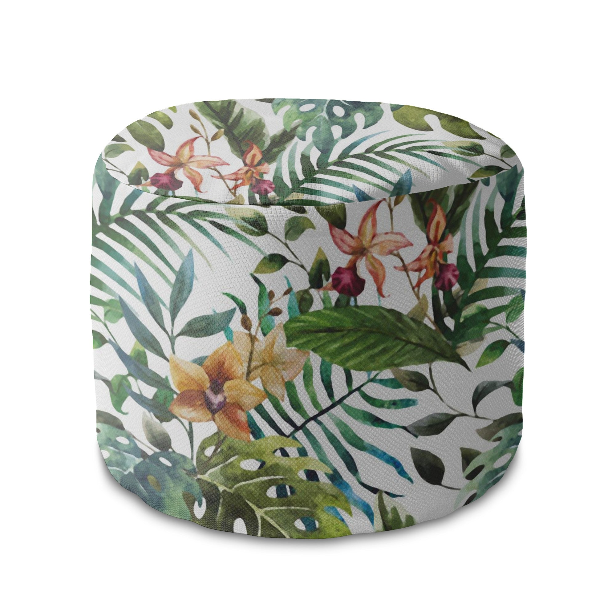 Runder Hocker Fußstütze Blumen Aquarell