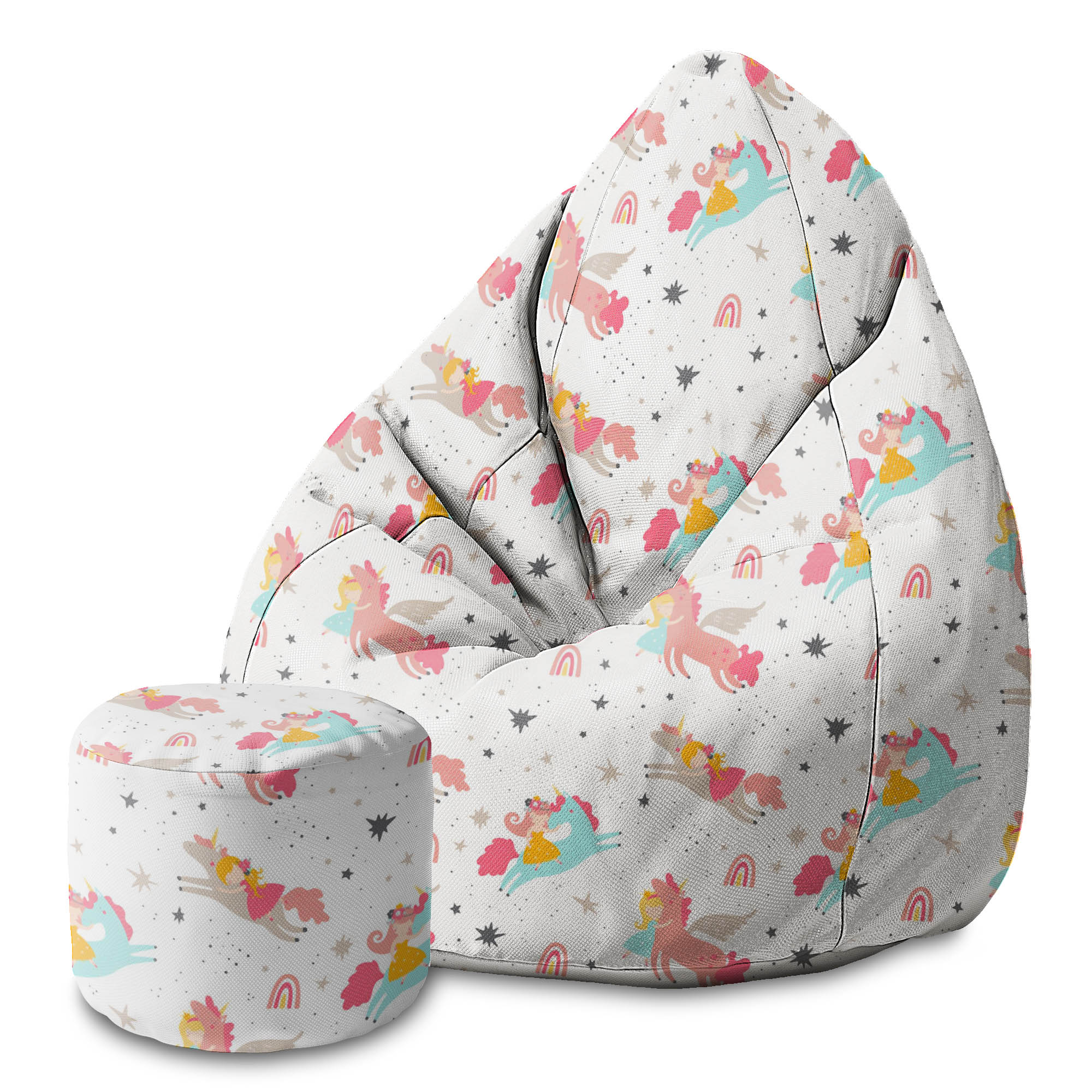 Runder Hocker Fußstütze Einhorn Prinzessin-Oxford
