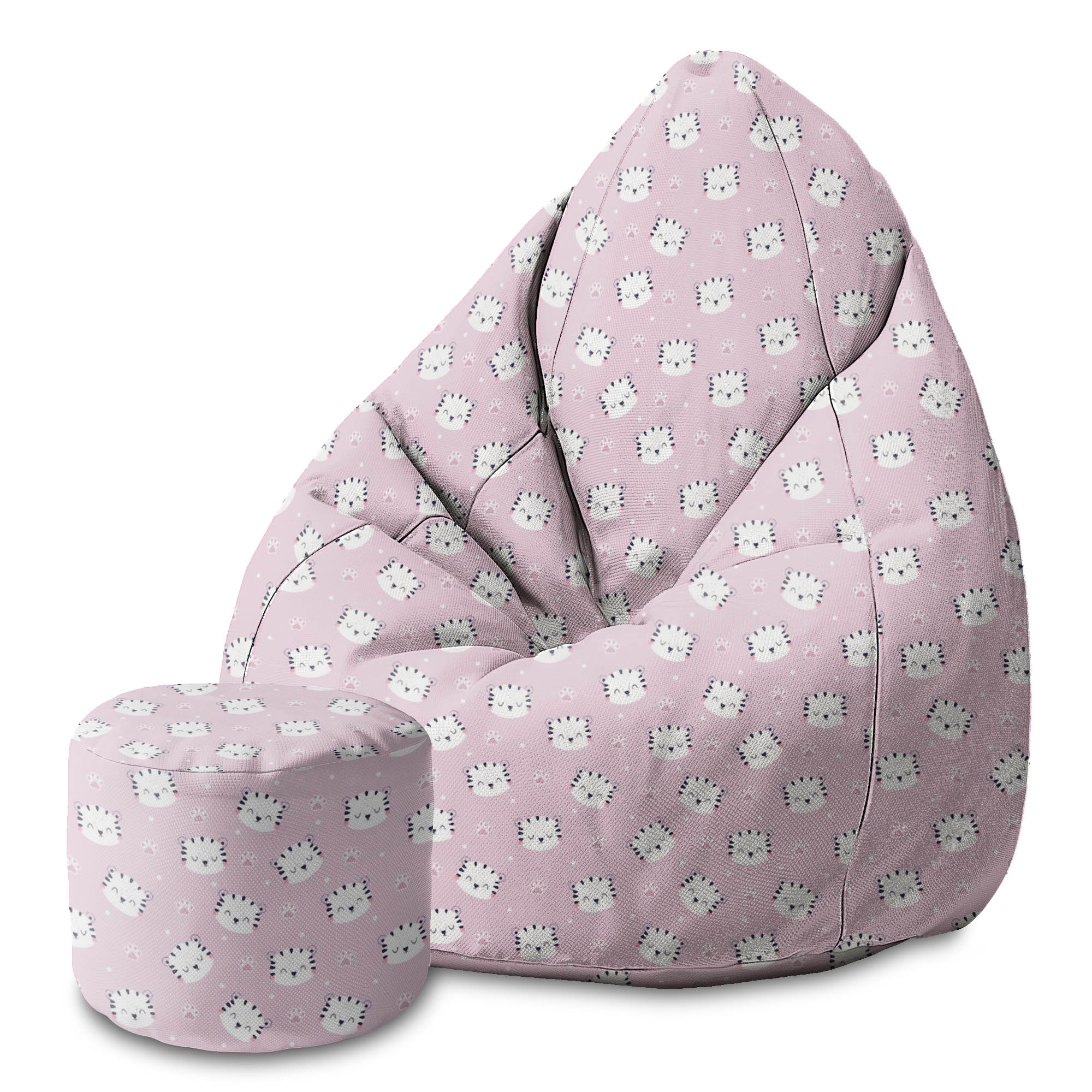 Runder Hocker Fußstütze Cute Tiger Paws