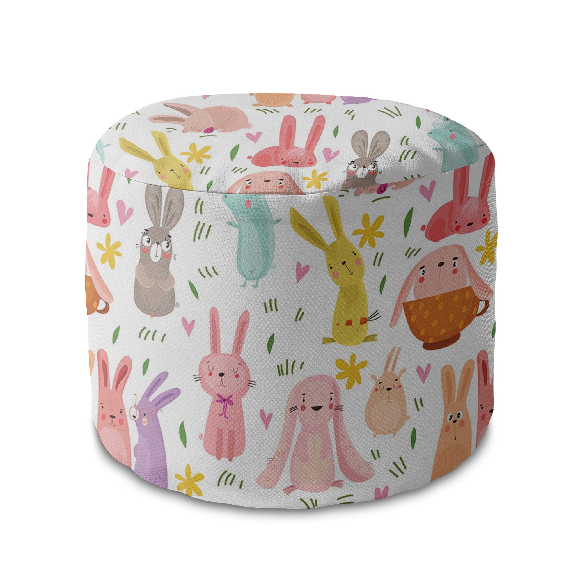 Runder Hocker Fußstütze Colorful Rabbits