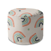 Runder Hocker Fußstütze Boho Rainbow with Stars-Oxford