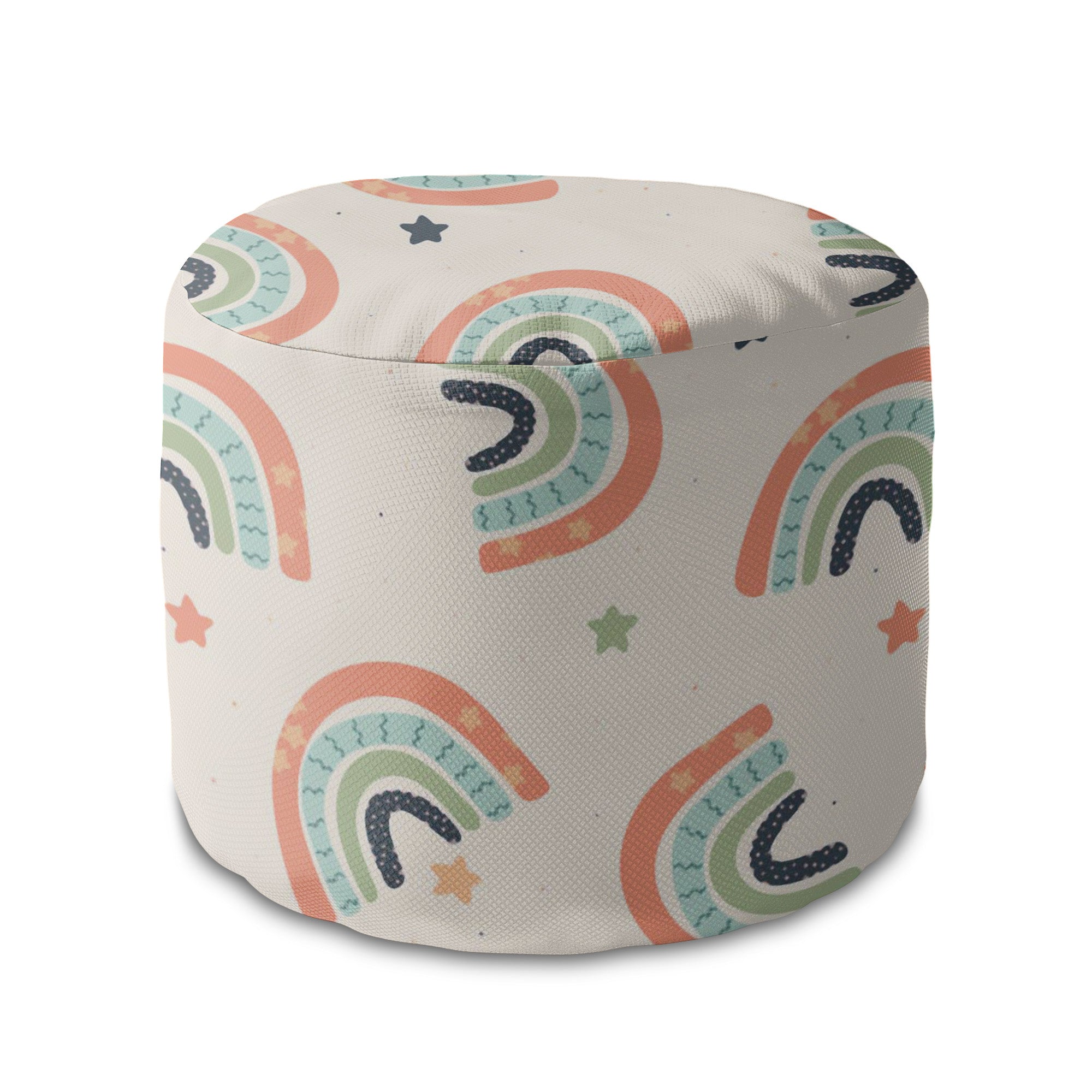 Runder Hocker Fußstütze Boho Rainbow with Stars