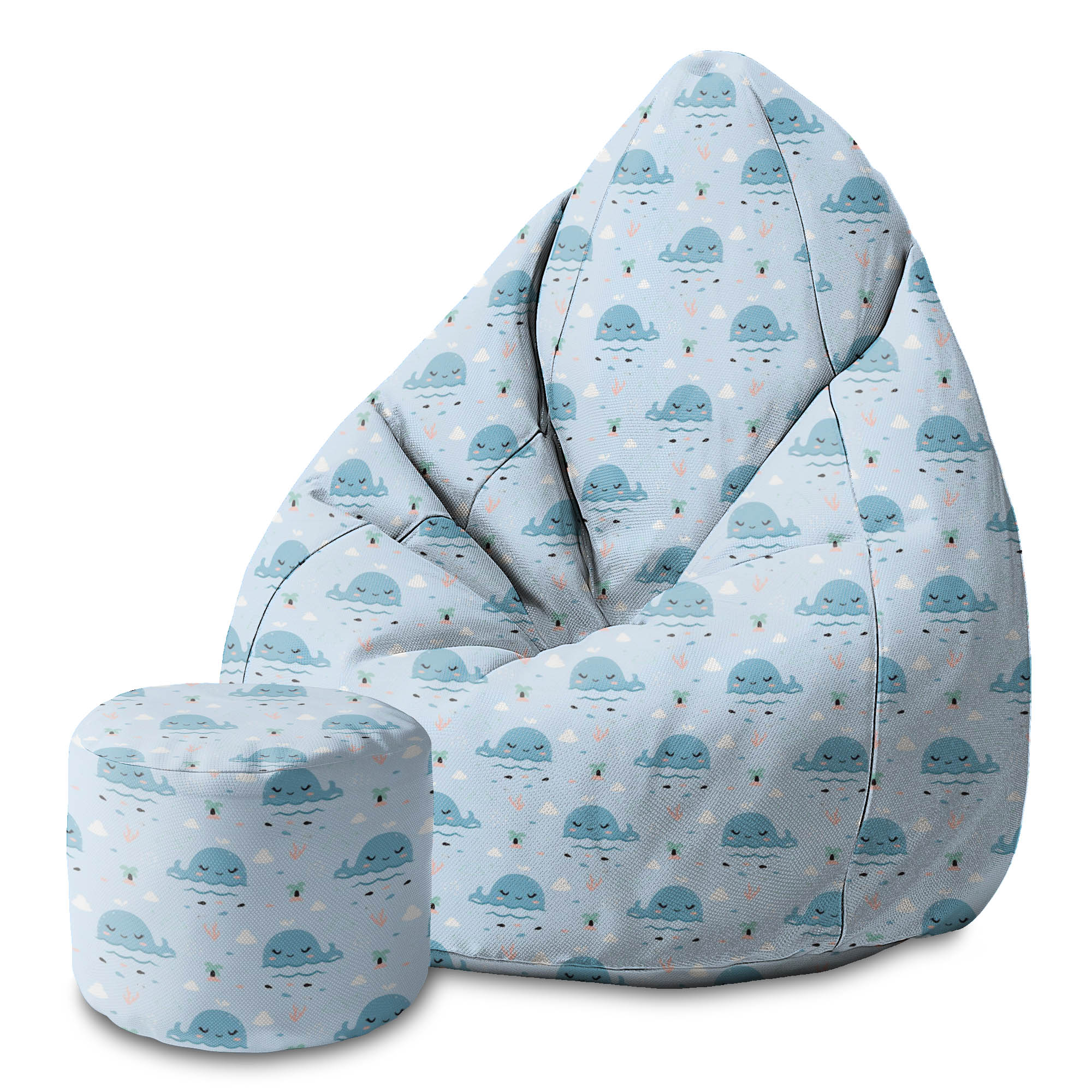 Runder Hocker Fußstütze Happy Whale