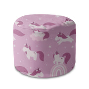 Round pouf footstool Unicorns and Clouds-Oxford