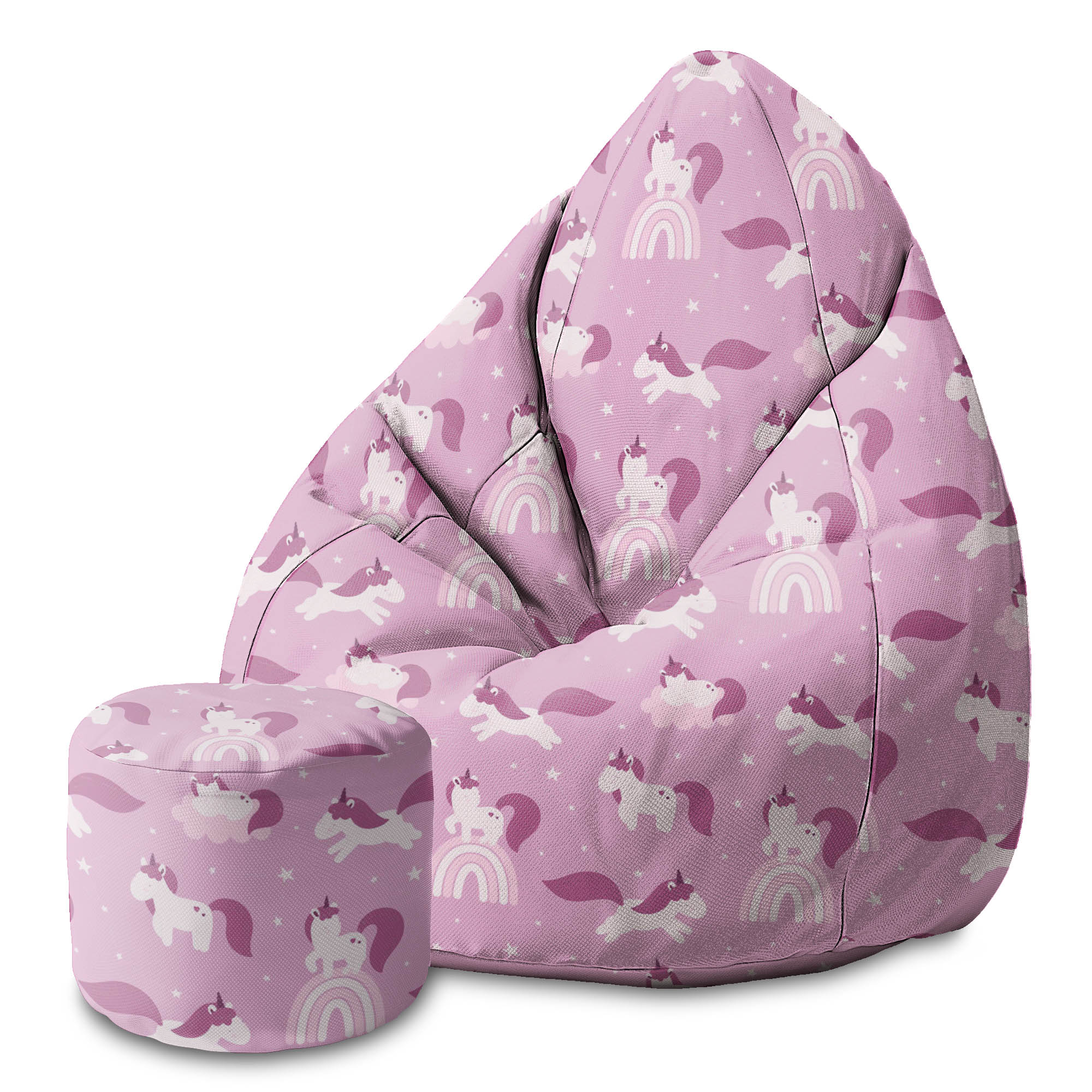 Round pouf footstool Unicorns and Clouds-Oxford
