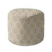 Runder Hocker Fußstütze Hexagonales Gold-Oxford