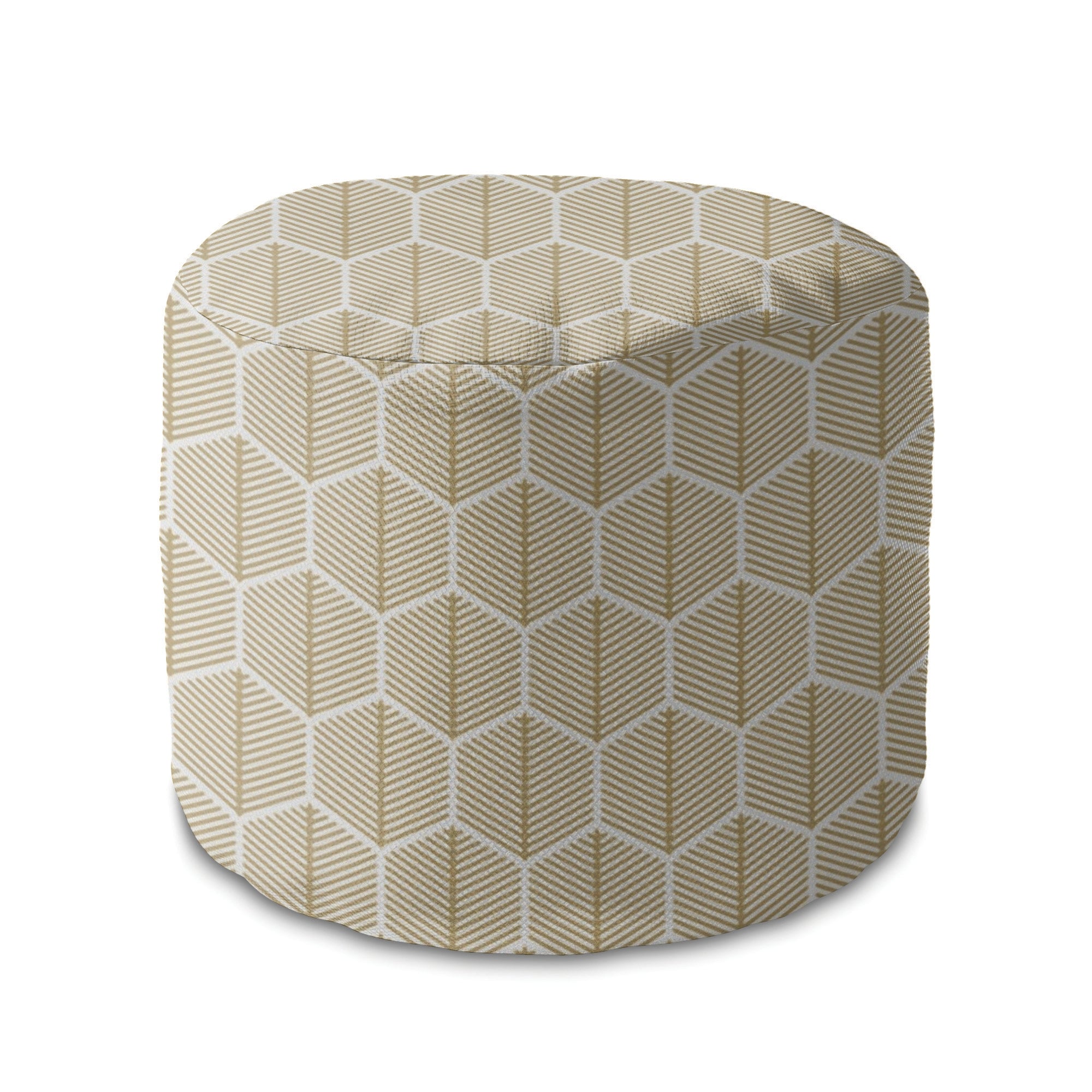 Runder Hocker Fußstütze Hexagonales Gold-Oxford