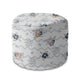 Runder Hocker Fußstütze Chevron und Blumen