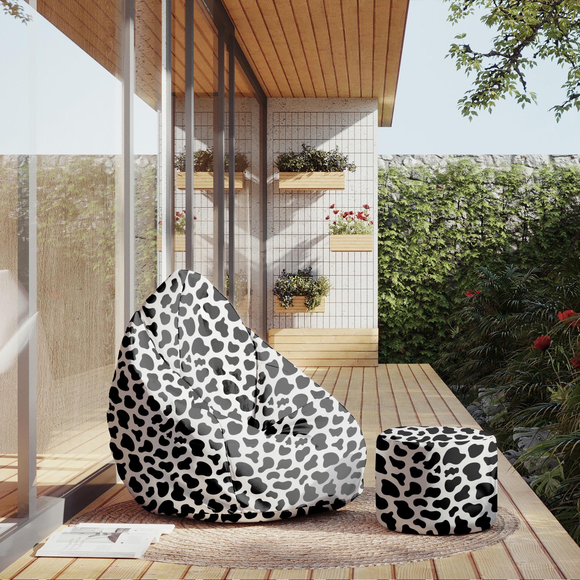 Runder Hocker Fußstütze Cow Print