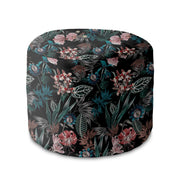 Runder Hocker Fußstütze Dark Botanical-Oxford