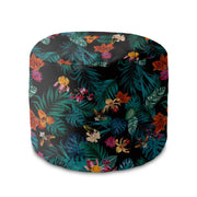 Runder Hocker Fußstütze Dark Botanical Red