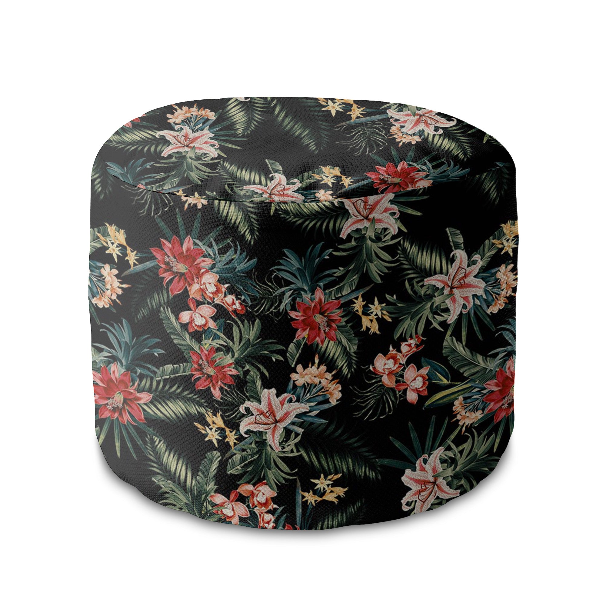 Runder Hocker Fußstütze Dark Jungle Exotic