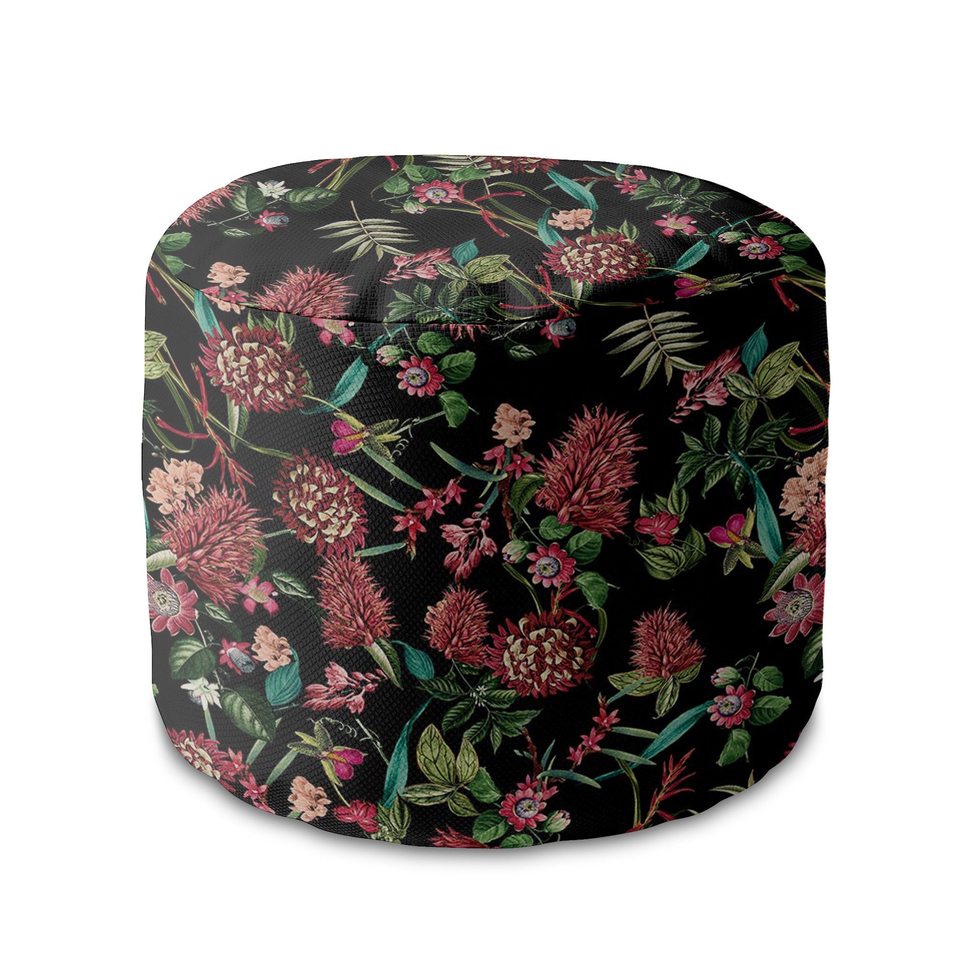 Runder Hocker Fußstütze Dark Jungle Red