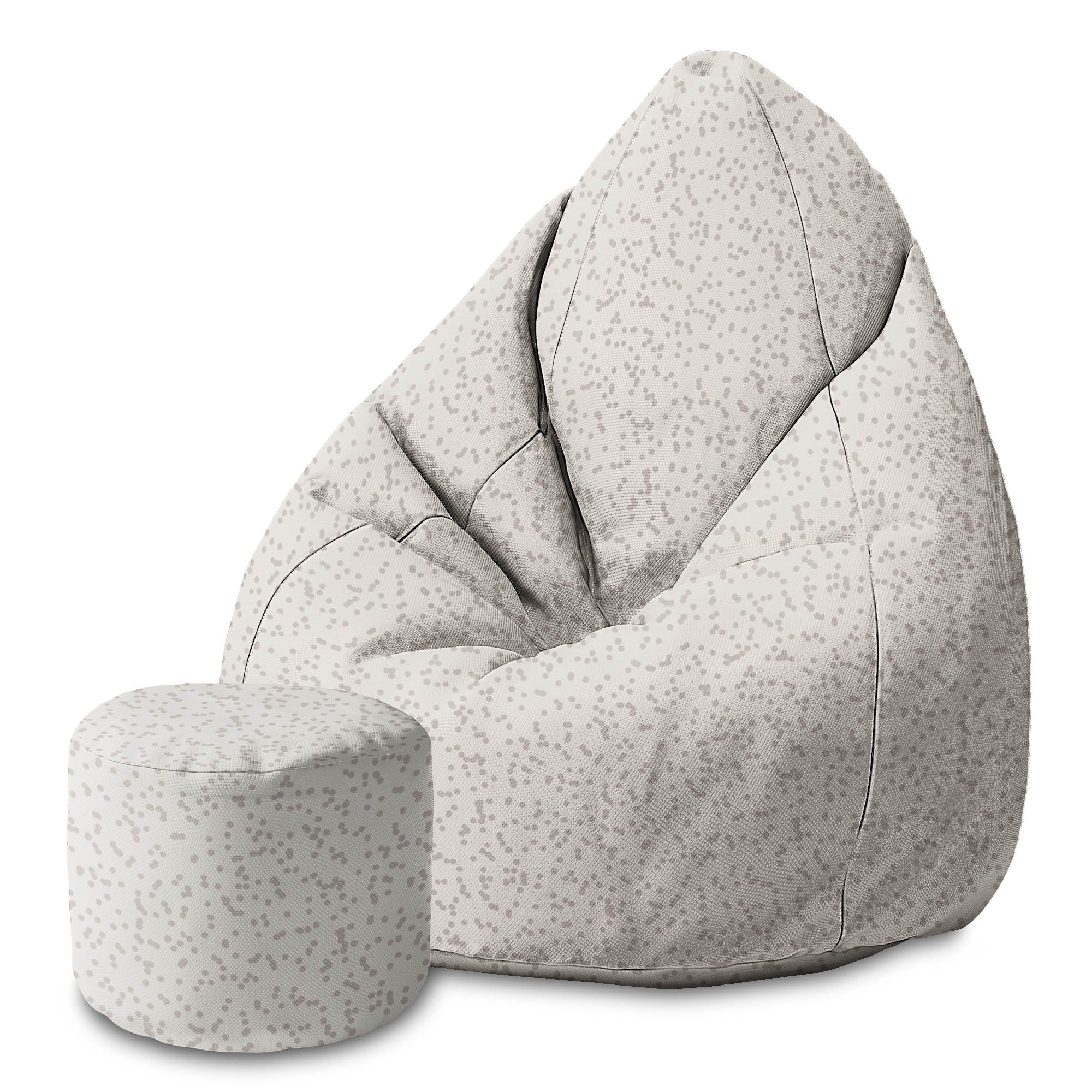 Runder Hocker Fußstütze Beige Dots-Panama