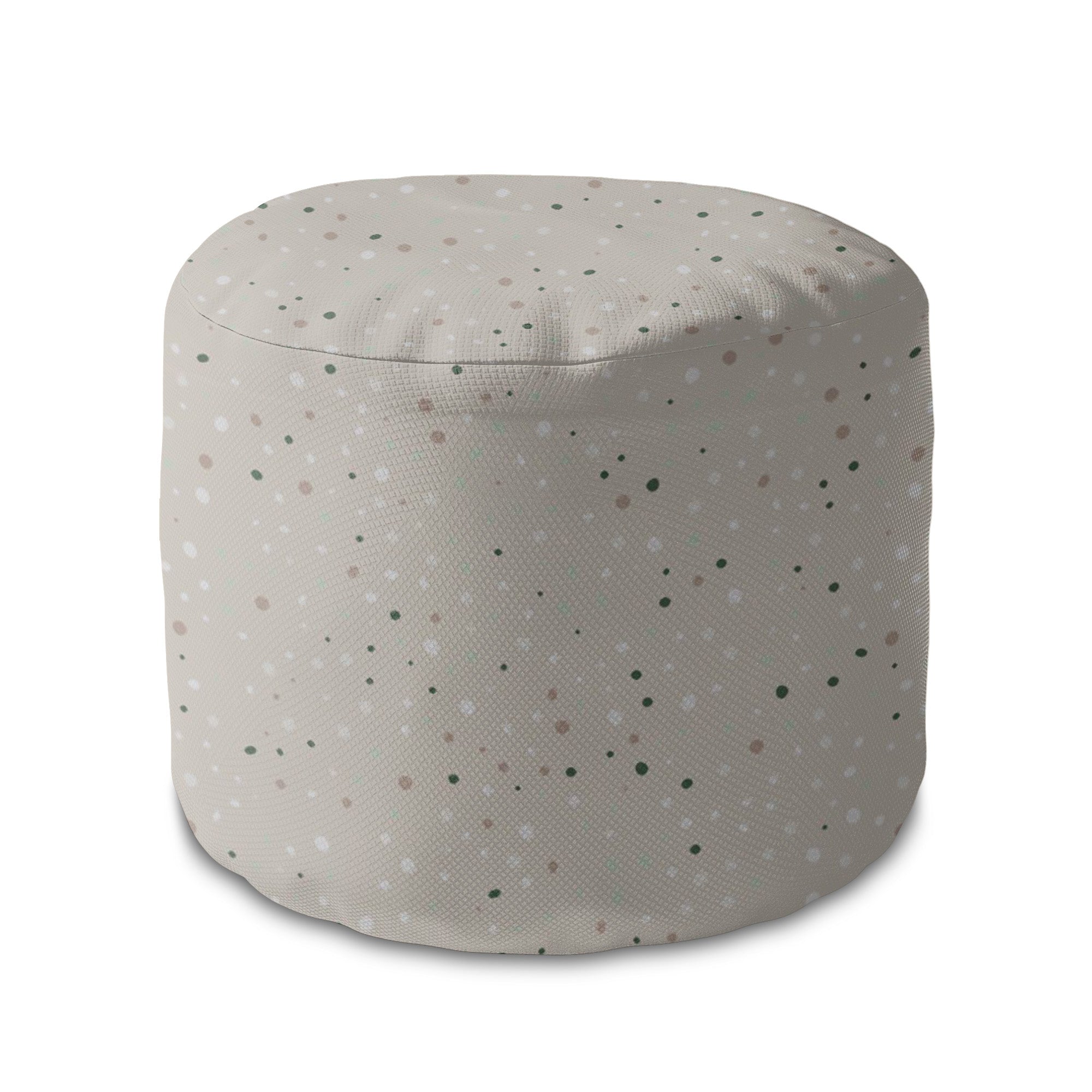 Kulatá taburetka podnožka Beige Print with Dots