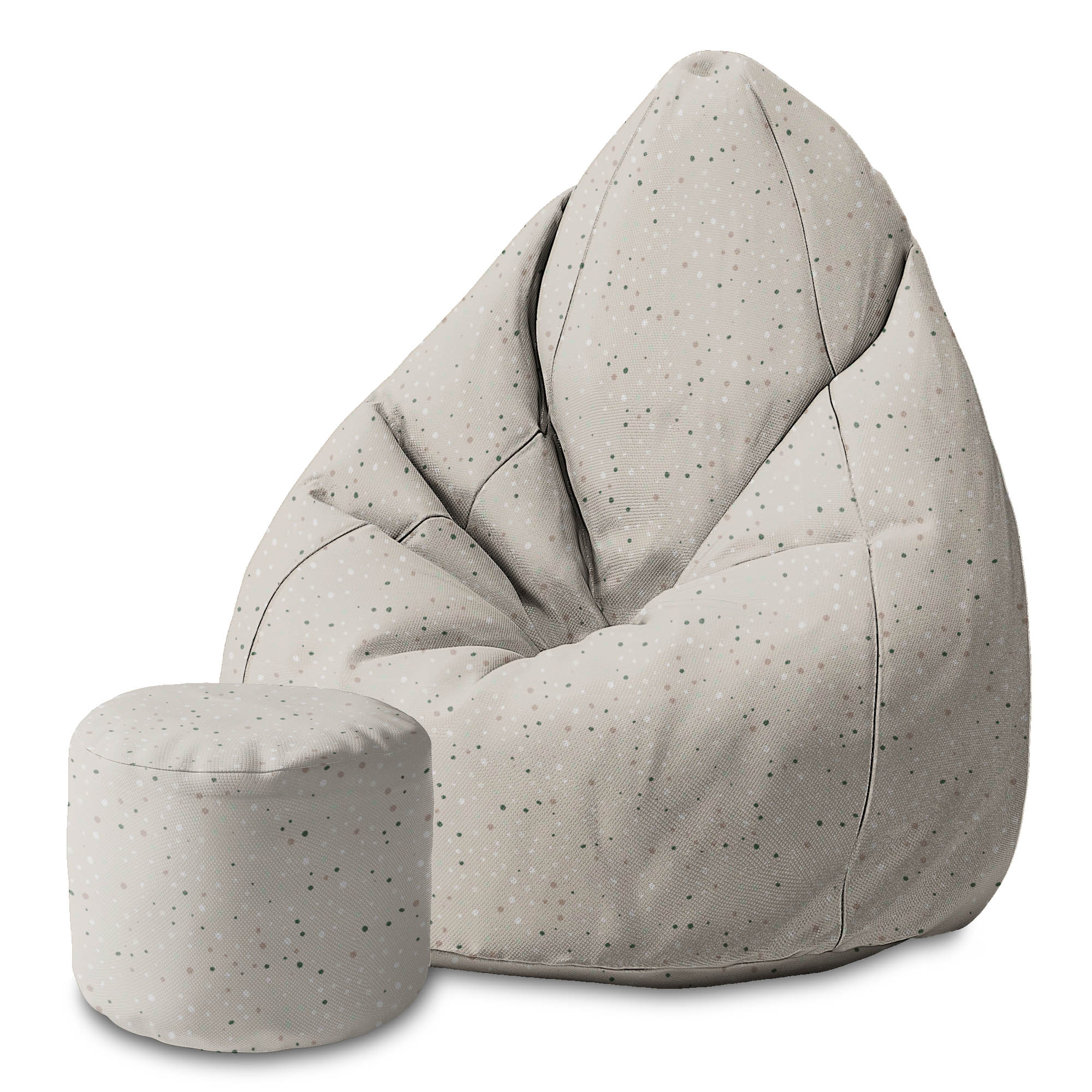 Runder Hocker Fußstütze Beige Print with Dots-Oxford