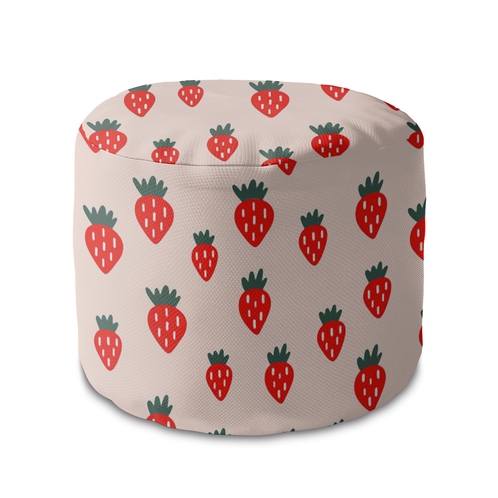 Round Pouf Footstool Strawberry Jam-Panama