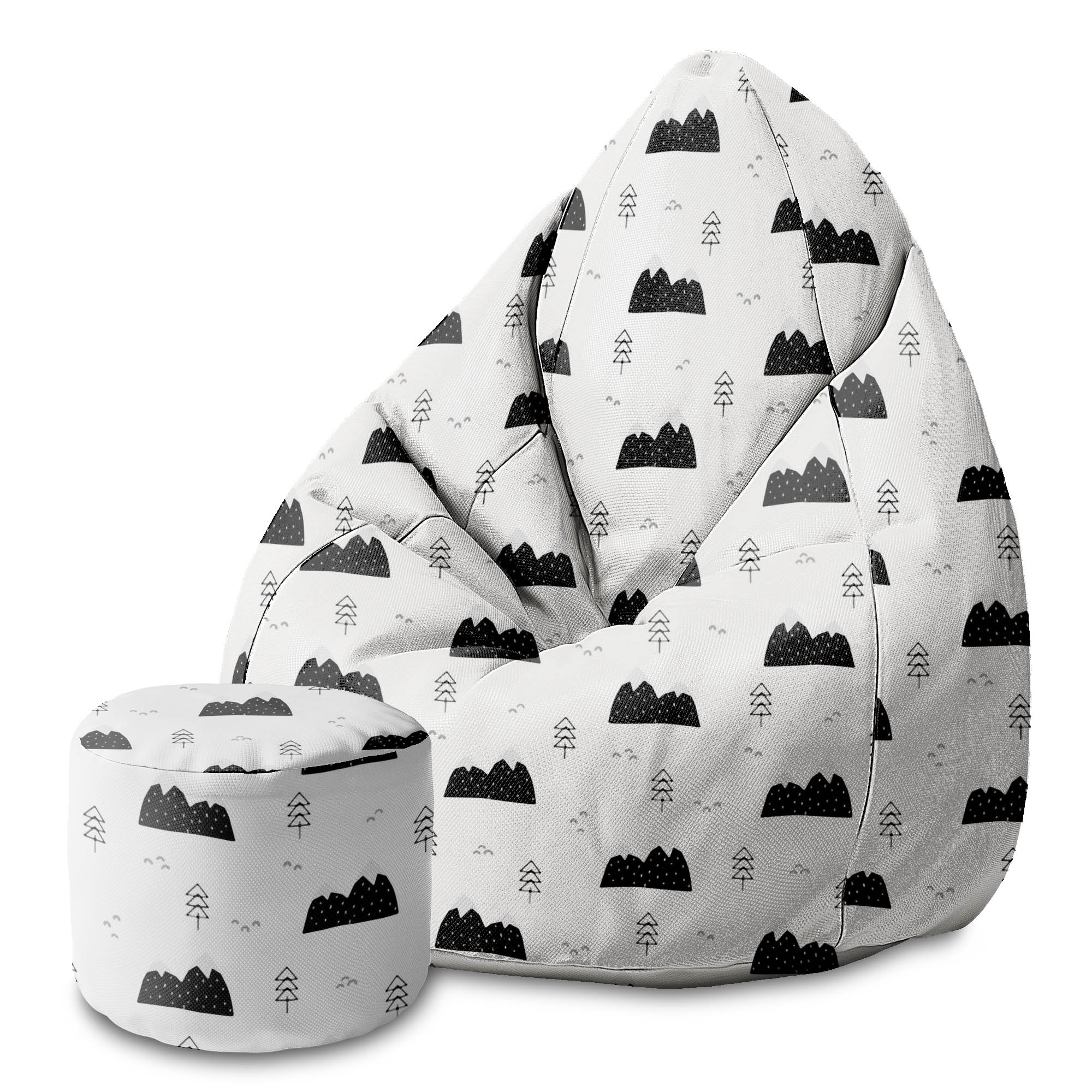 Runder Hocker Fußhocker Scandi Mountains