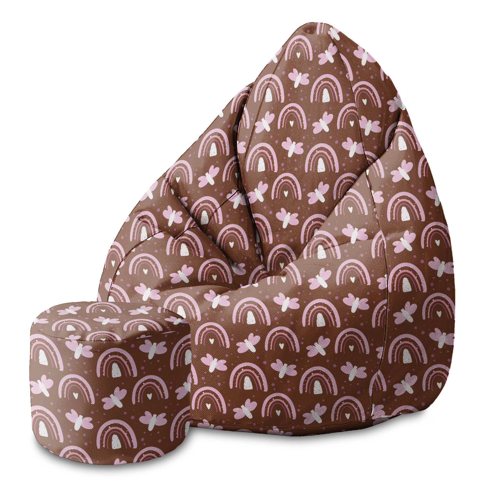 Runder Hocker Fußhocker Butterflies and Rainbows
