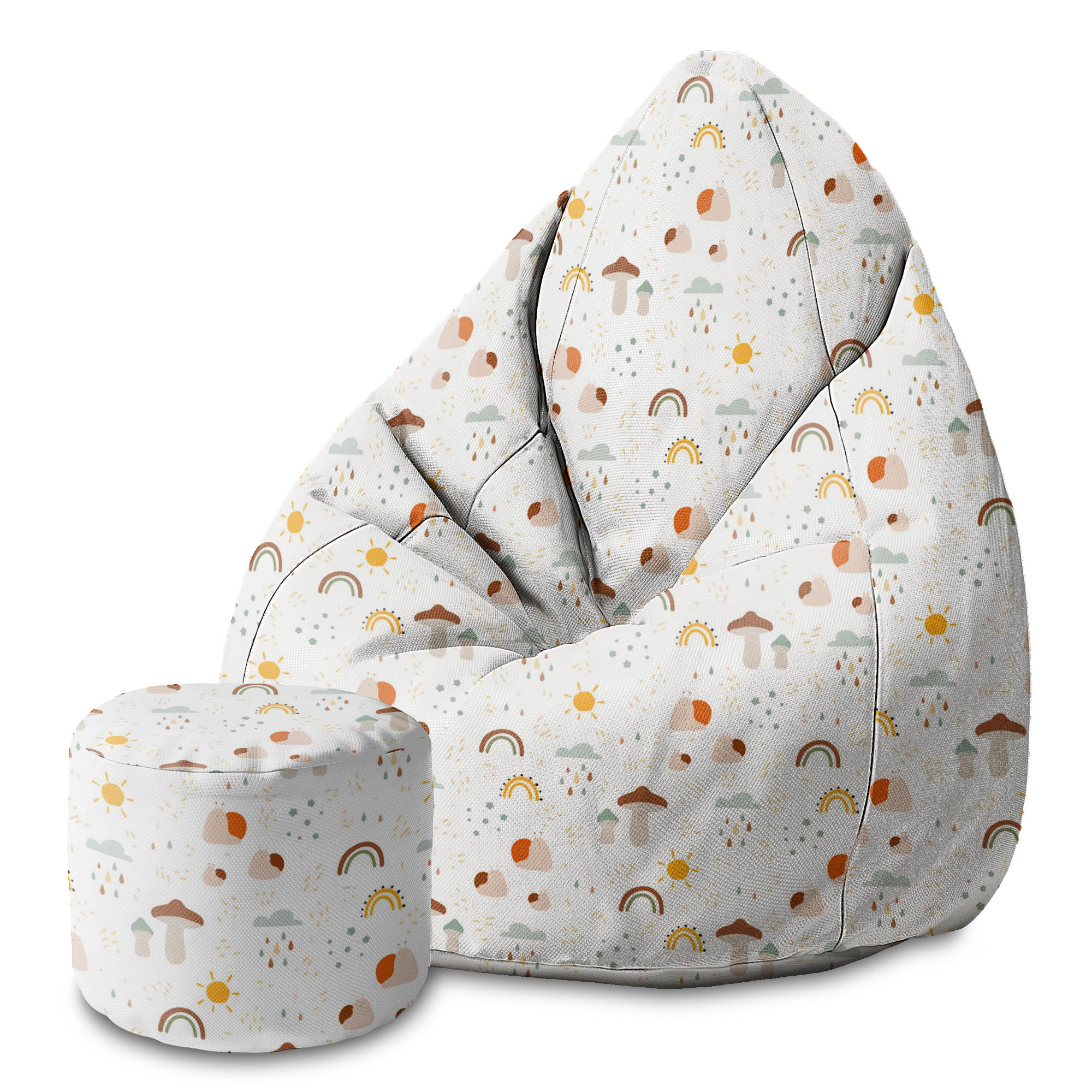 Runder Hocker Fußhocker Autumn Mushroom-Oxford