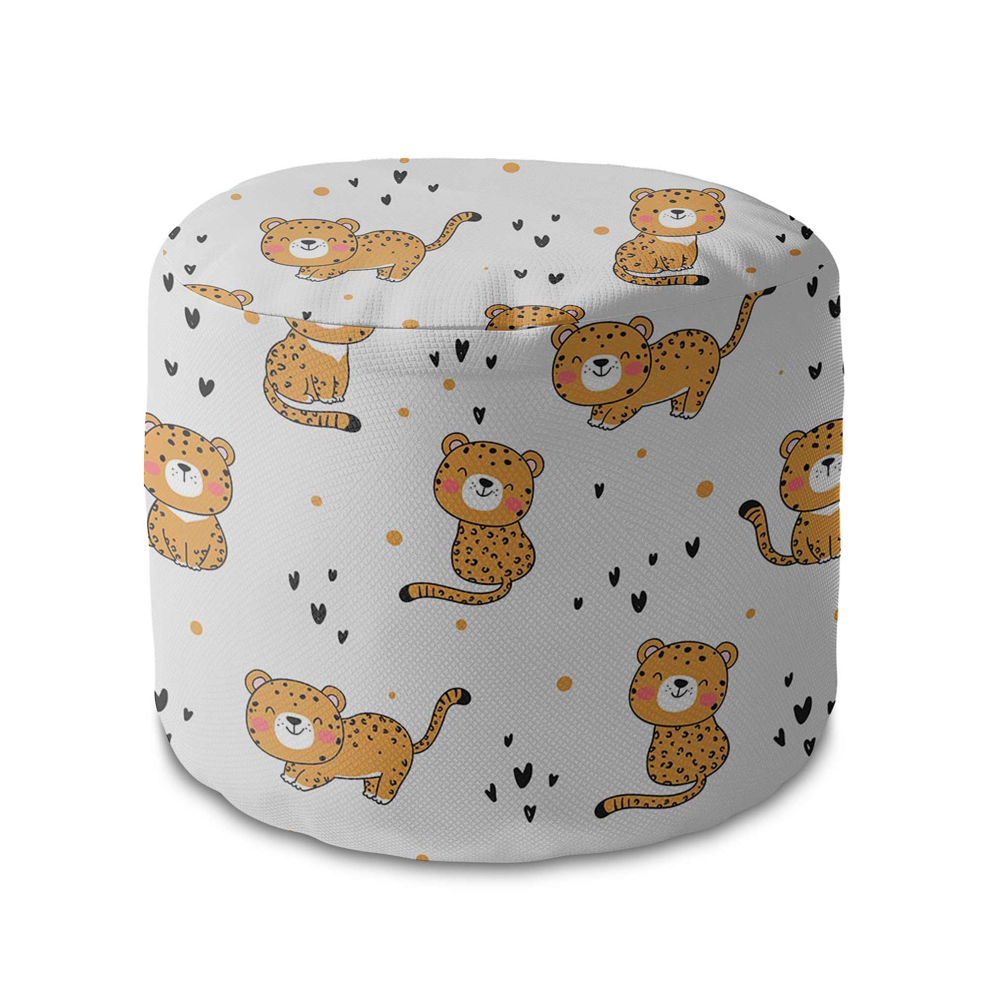 Runder Hocker Fußhocker Baby Tiger