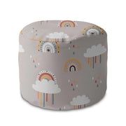 Runder Hocker Fußstütze Beige Rainbow-Velvet