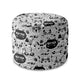 Runder Hocker Fußstütze Black and White Cats