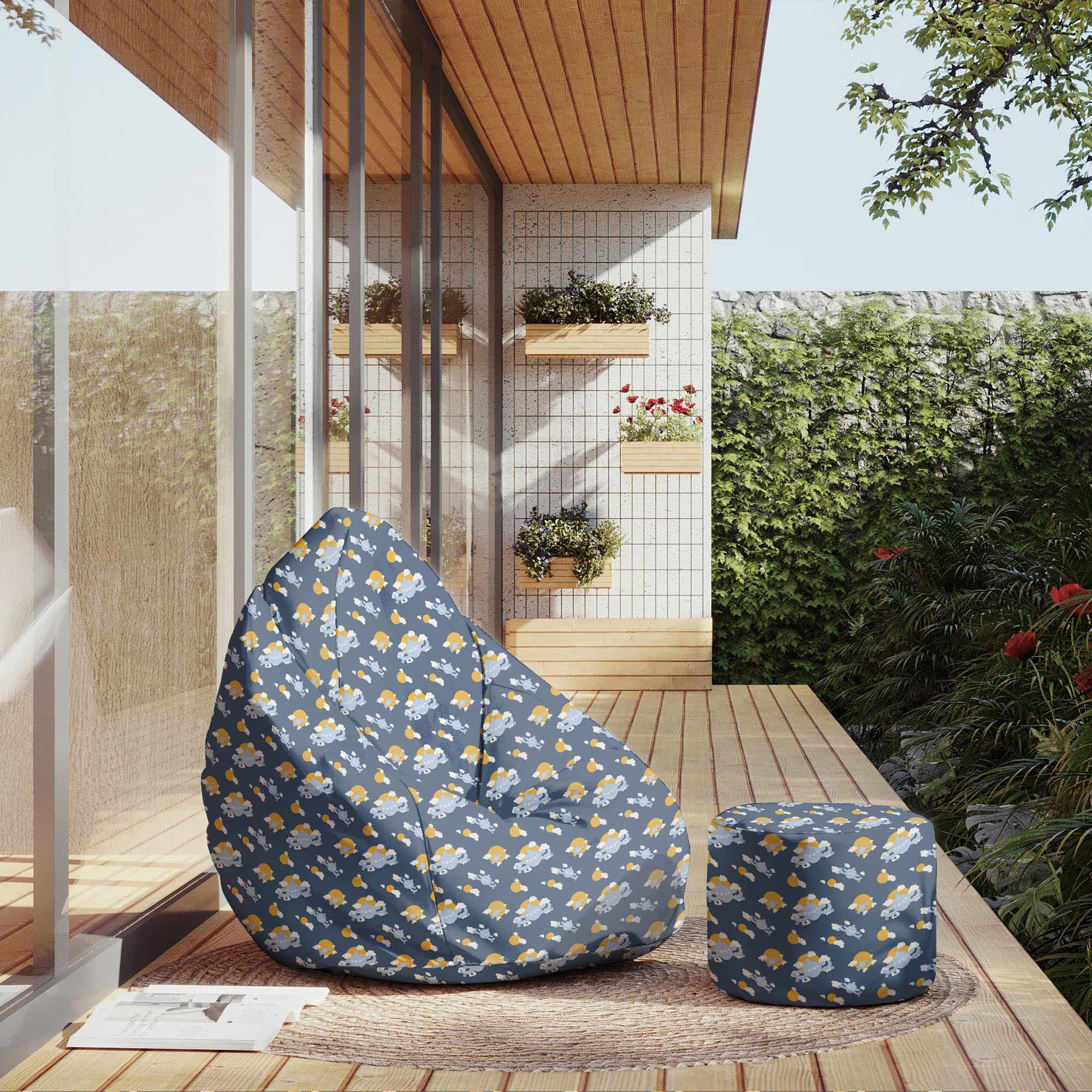 Runder Hocker Fußstütze Blue Planes