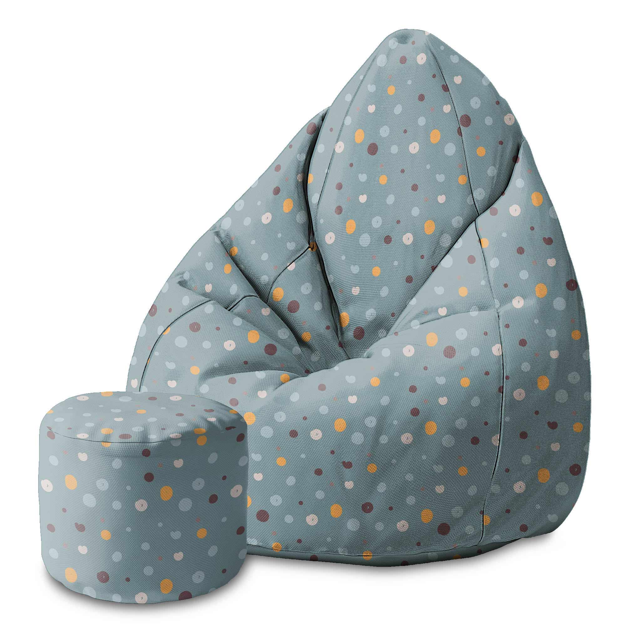 Runder Hocker Fußstütze Colorful Dots-Velvet
