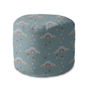 Runder Hocker Fußstütze Rainbow and Hearts-Velvet