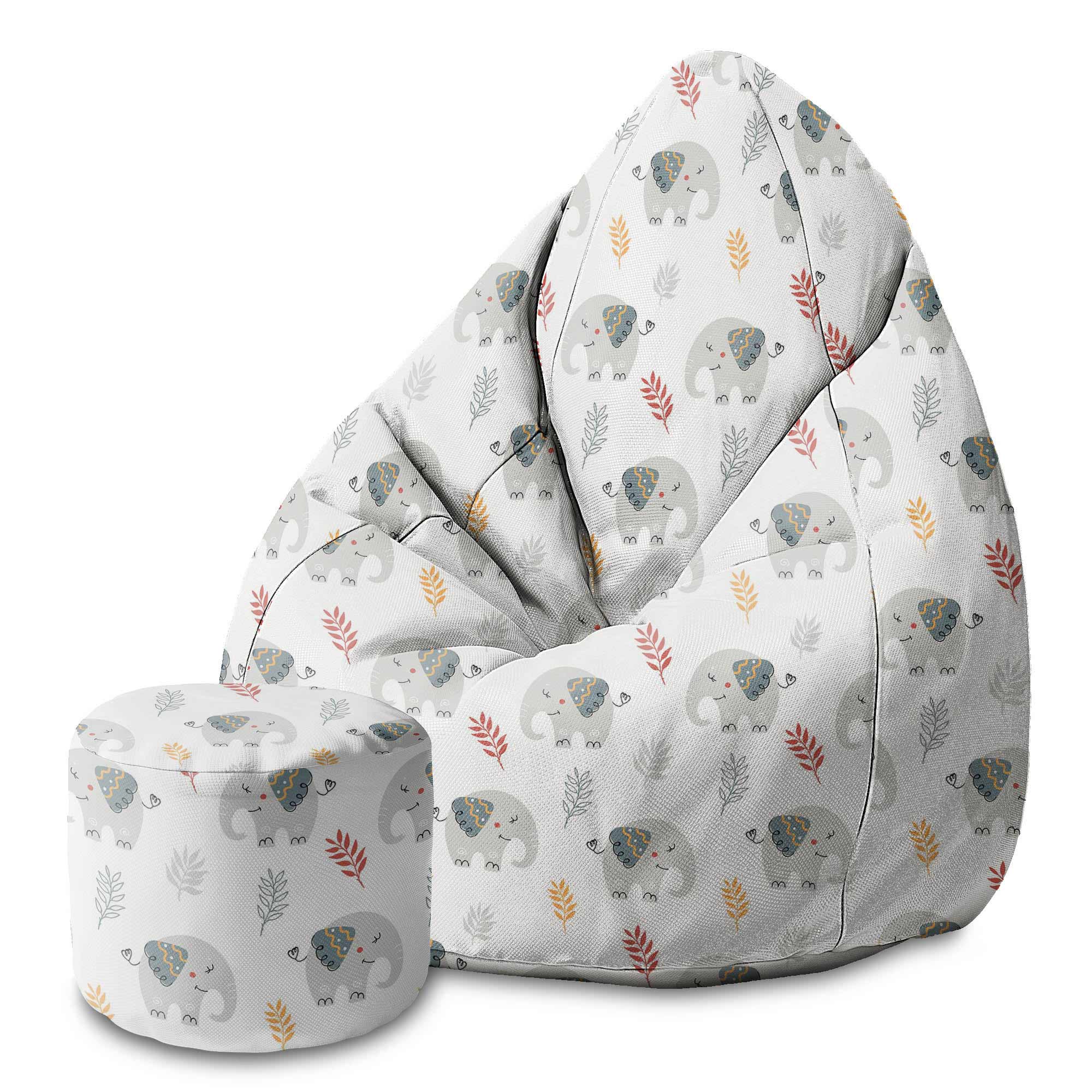 Runder Hocker Fußstütze Cute Elephant-Velvet