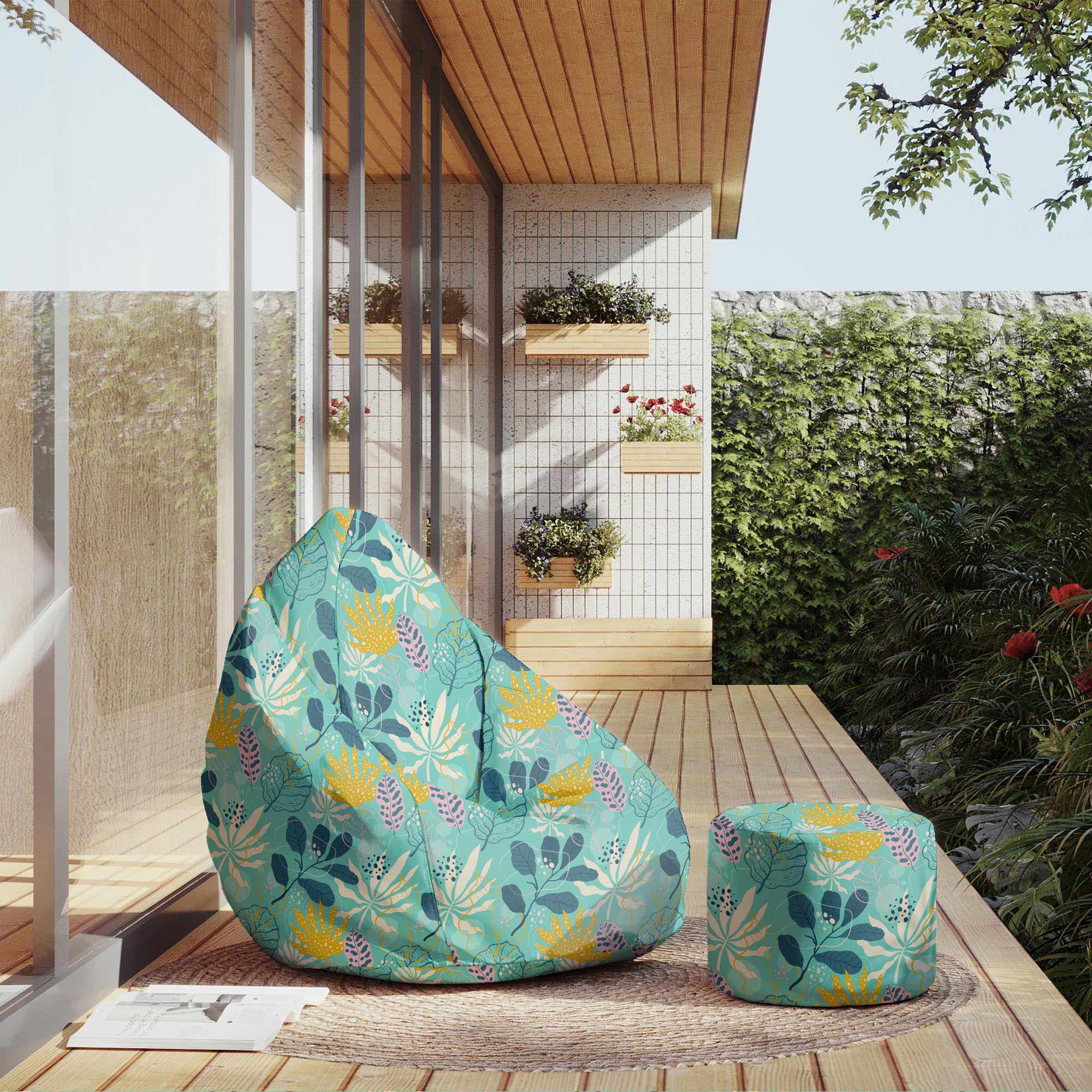 Runder Hocker Fußstütze Abstract Exotic